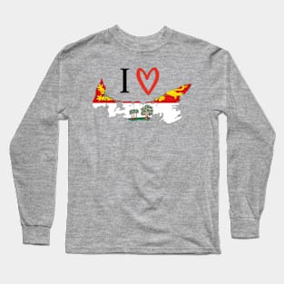 I love Prince Edward Island with Flag Long Sleeve T-Shirt